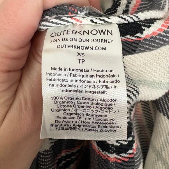 Outerknown Blanket Shacket Button Down Plaid Flannel Structure Dress XS - Picture 4 of 5